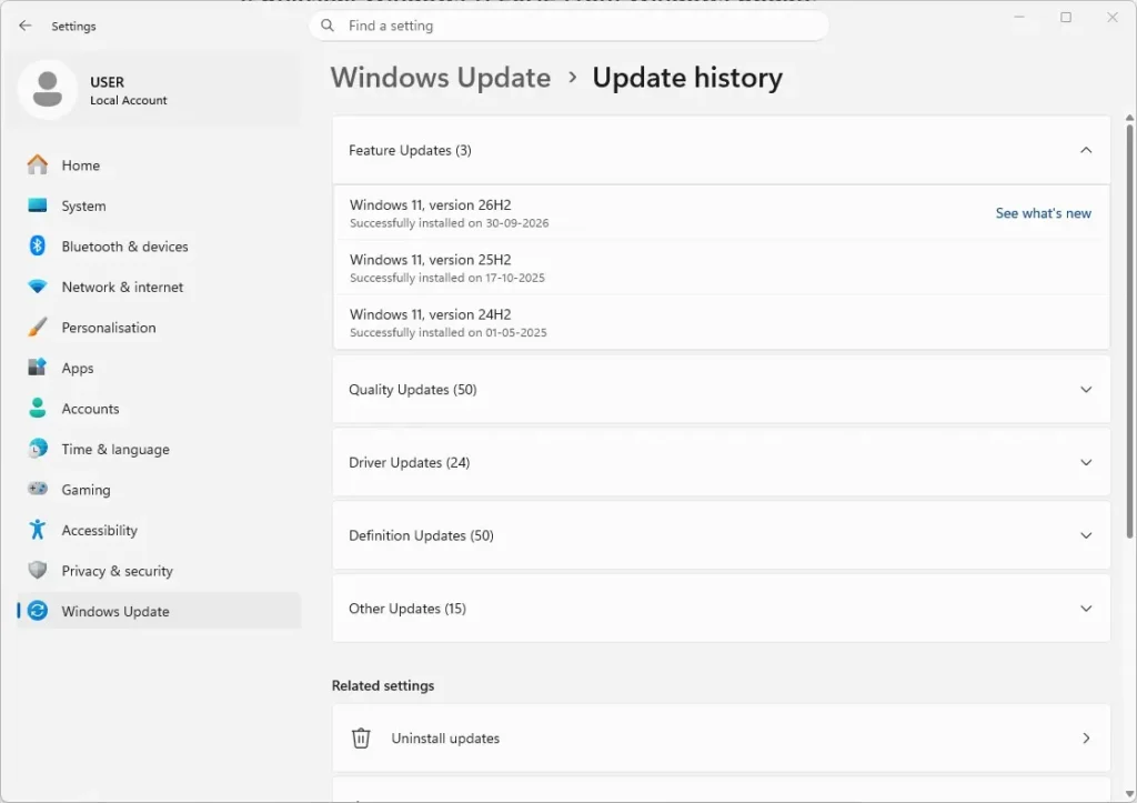 Windows 11 Uninstall updates option Windows 11 Uninstall updates option