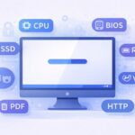 60+ Computer Abbreviations Every PC User Should Know (Updated 2026) feature image showing computer abbreviations like CPU RAM SSD VPN AI around a PC