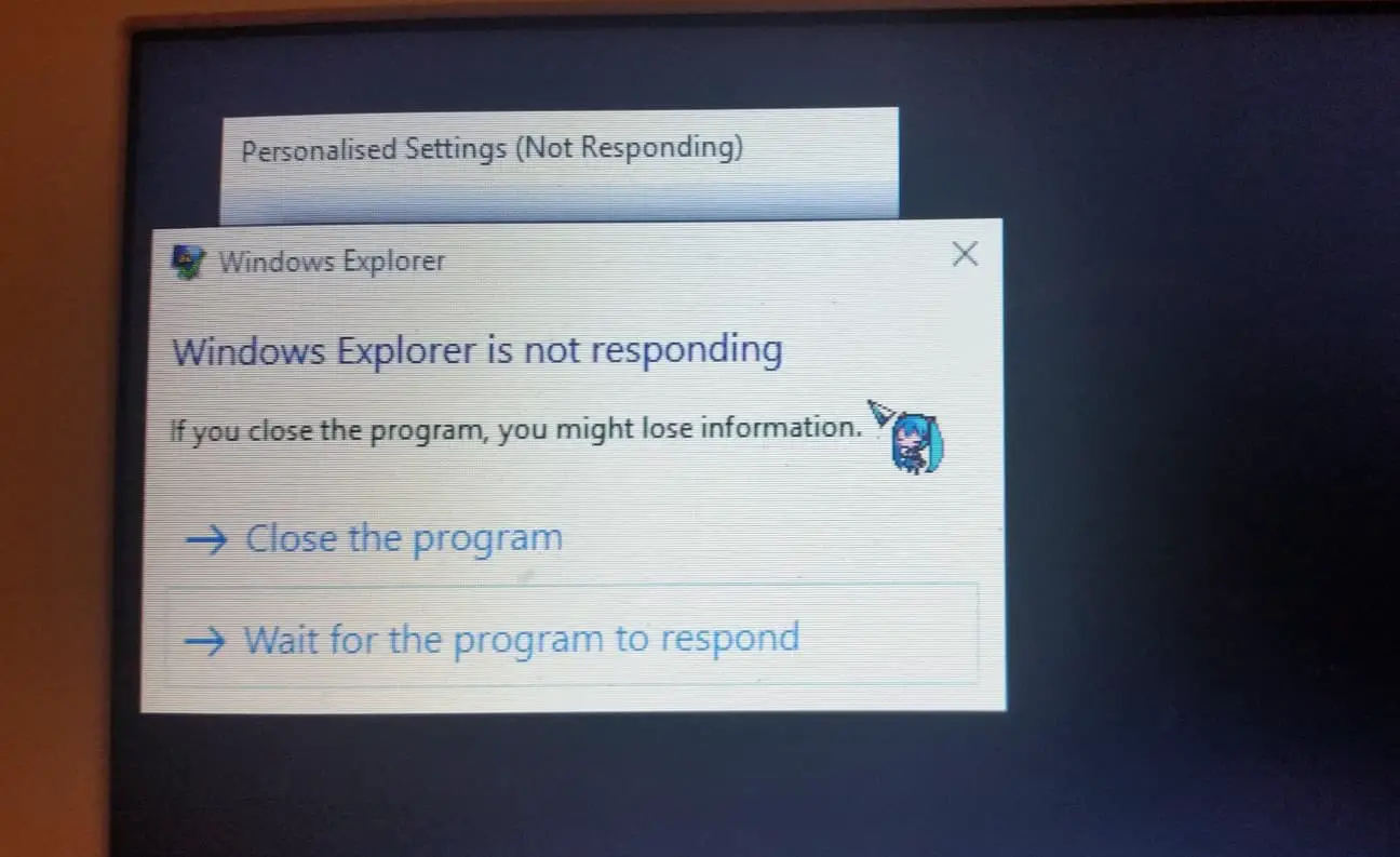windows file explorer not responding