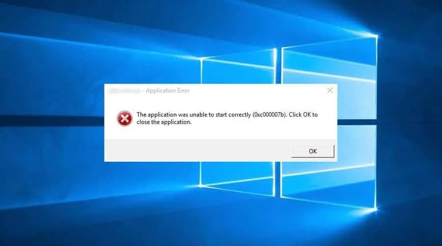application was unable to start correctly 0xc000007b