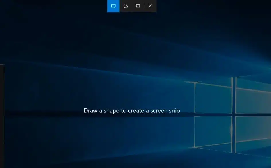 Draw a Shape to create a screen snip