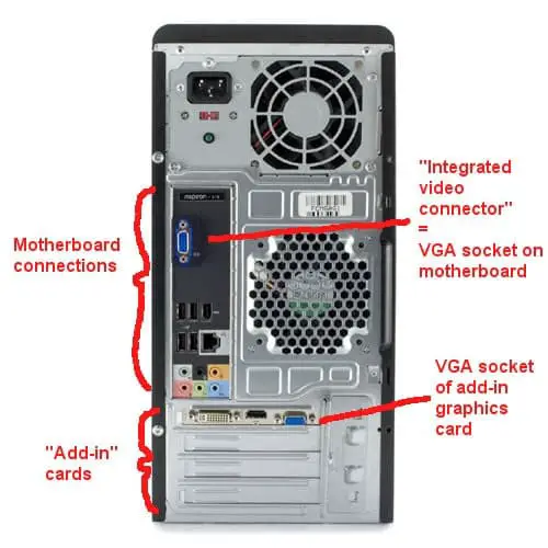 connect to graphics VGA slot
