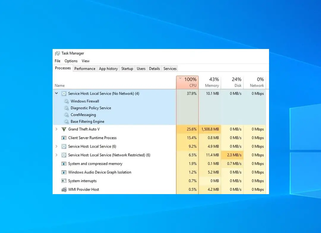 Service Host local System High CPU Usage In Windows 10