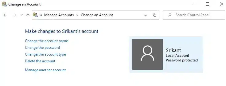 Standard User Account