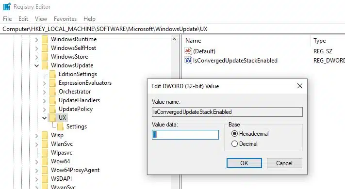Modify Windows Registry Editor 0x80070057