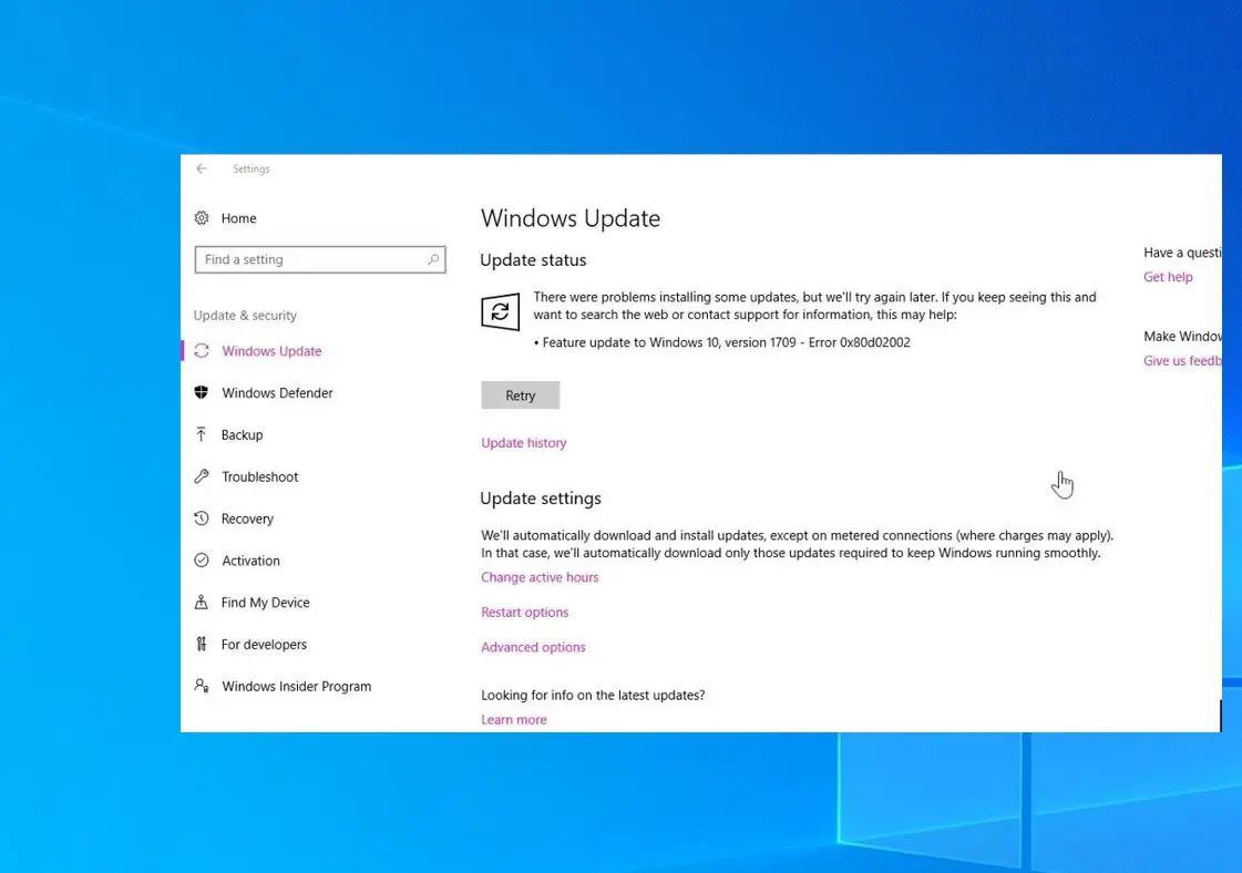 Windows Update Error 0x80d02002