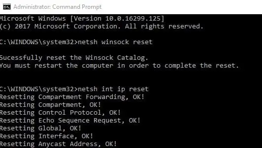 Winsock reset IP reset