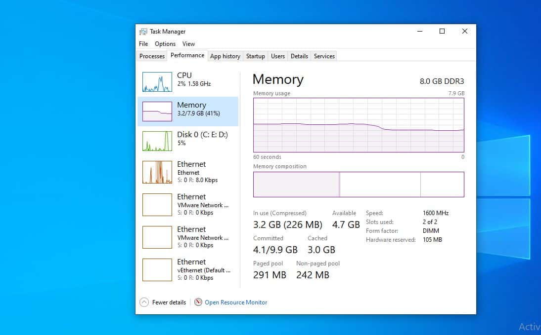 free up memory usage in windows 10