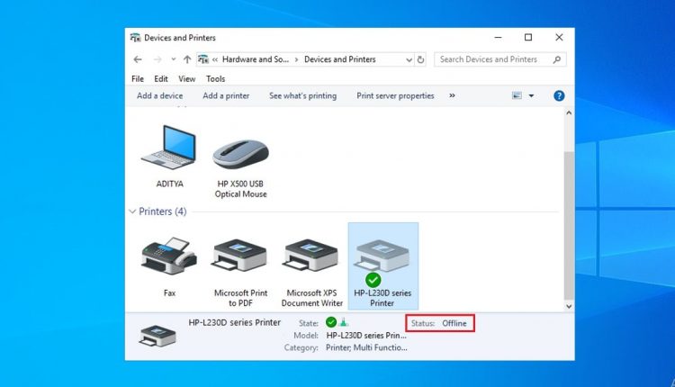 change printer status to online change printer status to online