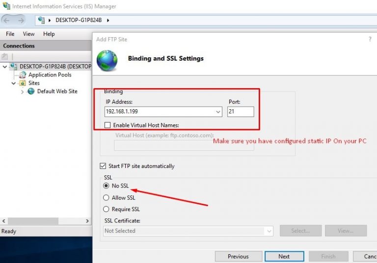 setup secure ftp server windows 10