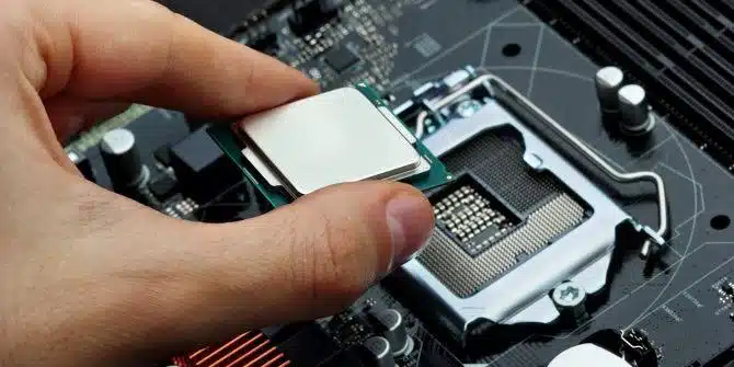 CPU socket on motherboard