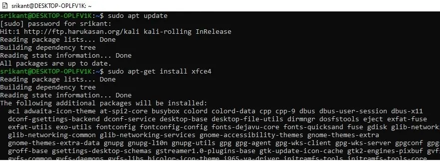 Install Xfce Desktop Environment