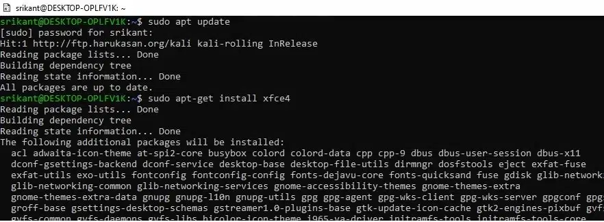 Install Xfce Desktop Environment
