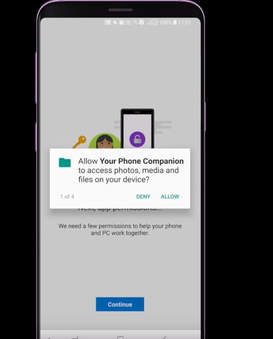 Allow Your Phone Companion App to access