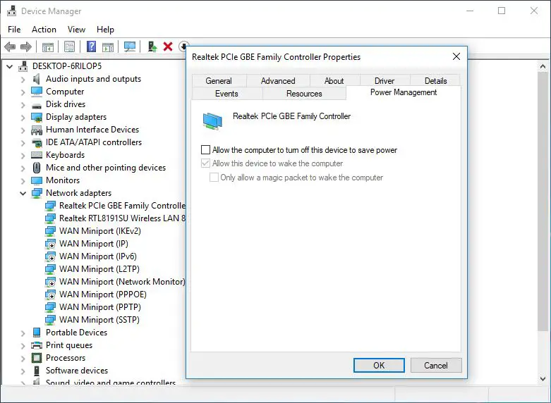 entering power save mode windows 10