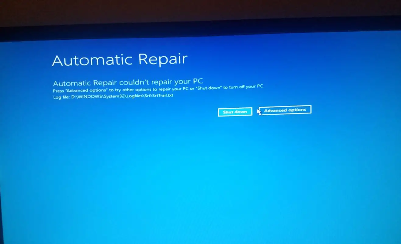 Automatic repair couldn't repair your PC Windows 10