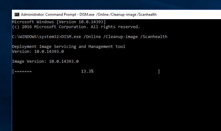 DISM scanhealth command