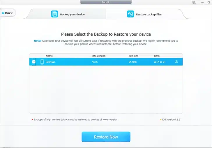 DearMob iPhone Restore