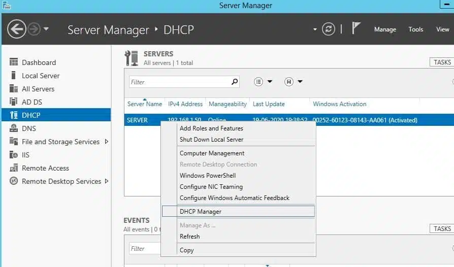 Manage DHCP