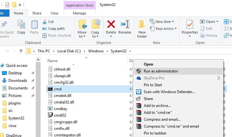 Open Elevated Command Prompt from File Explorer