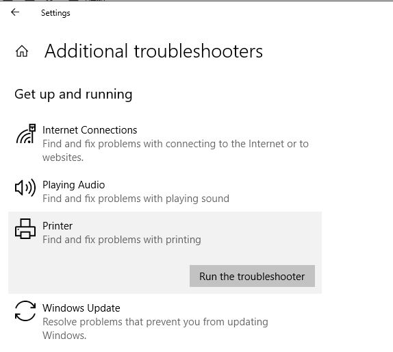 Printer troubleshooter