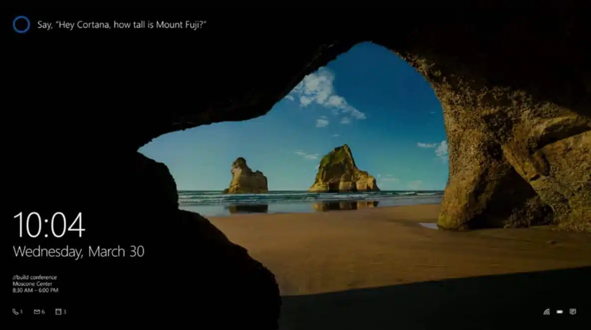 Windows 10 Cortana on lock screen