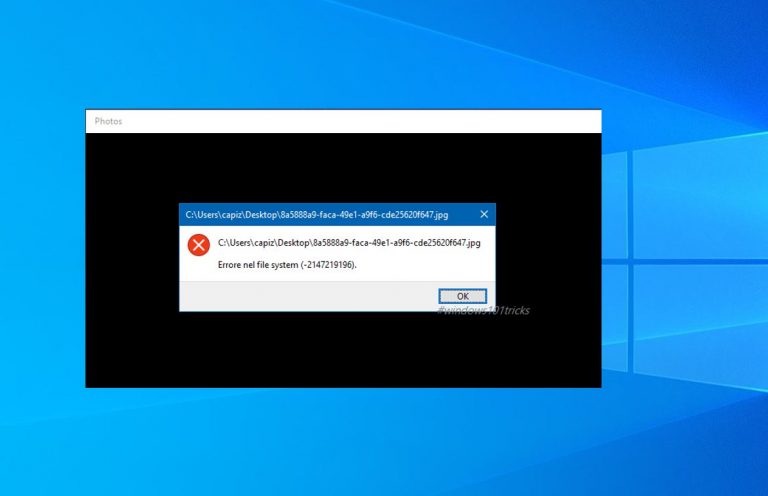 windows 10 photos app not working file system error