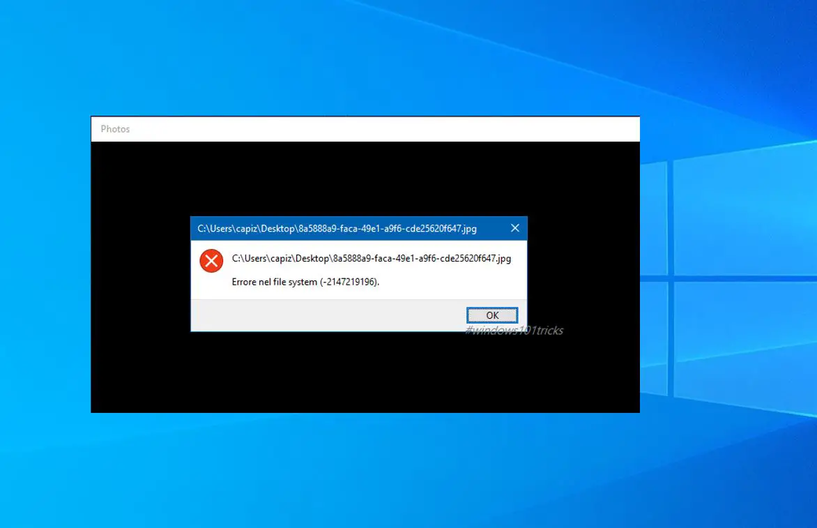 Windows 10 Photos app not working File system error -2147219196