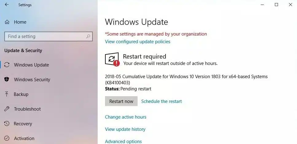 Windows 10 Update KB4100403