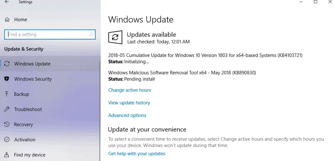 Windows 10 version 1803 Cumulative Update KB4103721 OS Build 17134.48 ...