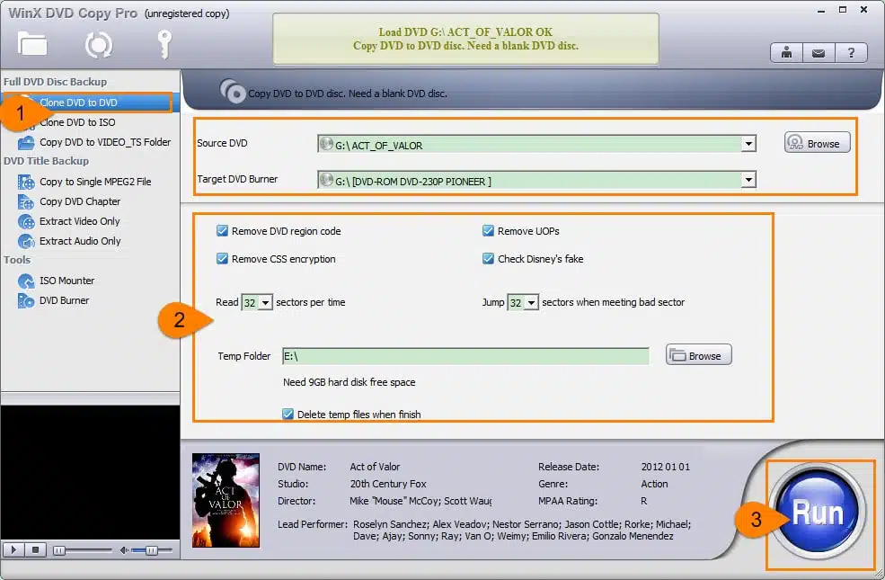 copy dvd to dvd using WinX DVD copy pro