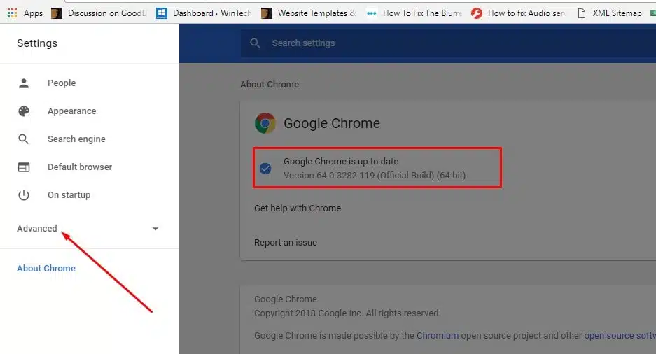 update chrome browser