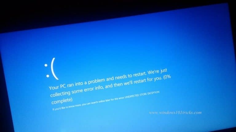 Windows 10 Unexpected Store Exception Error (Solved)