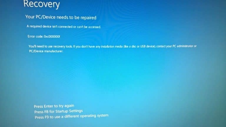 Solved: BCD Error Code 0xc000000f On Boot Up Windows 10