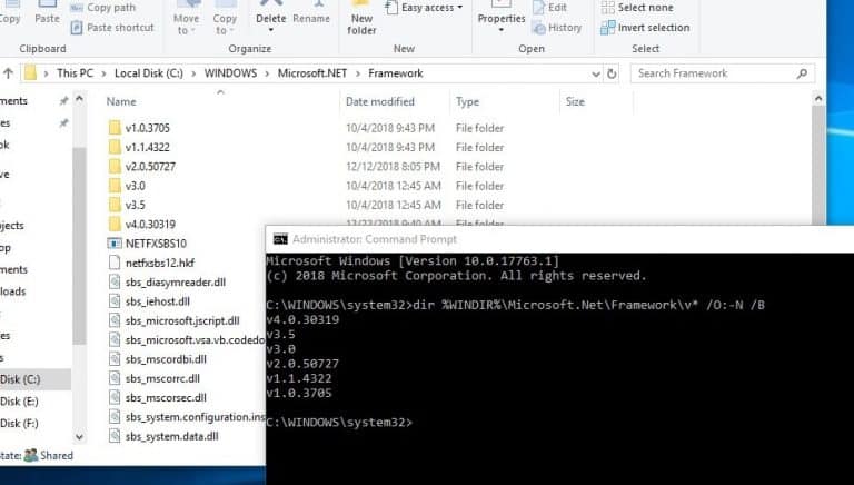 how to check .net framework on windows 7