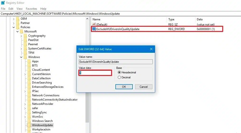 Disable Automatic Driver Updates Using Windows Registry
