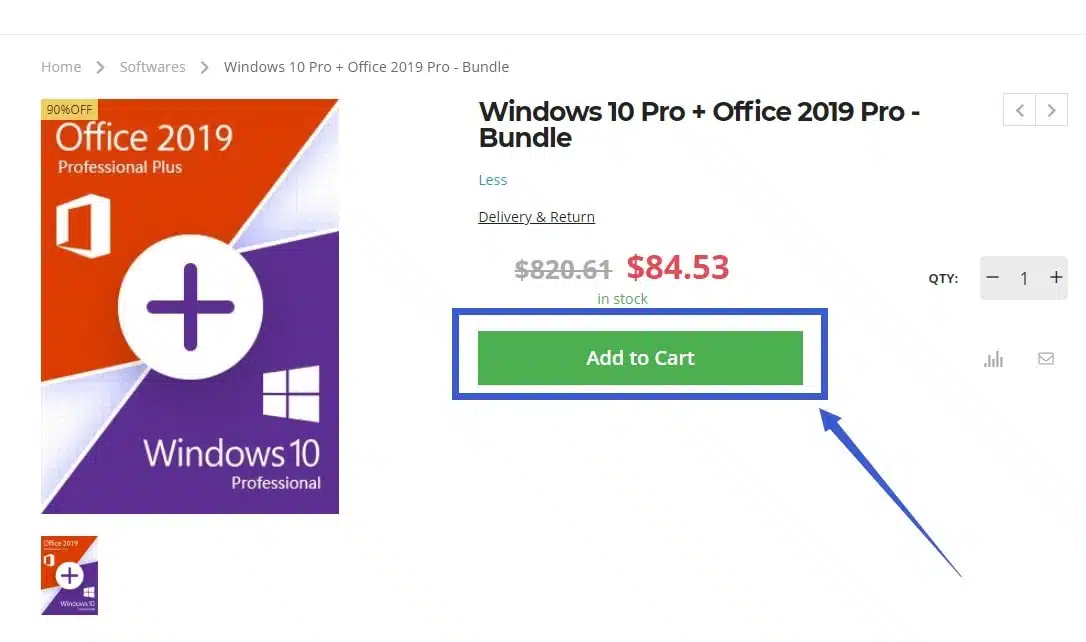 Office 2019 add to cart
