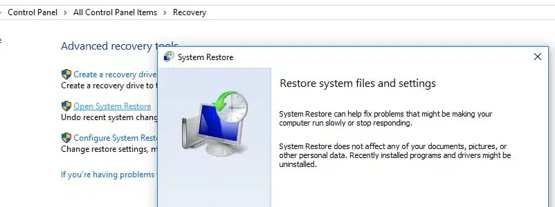 Perform System Restore