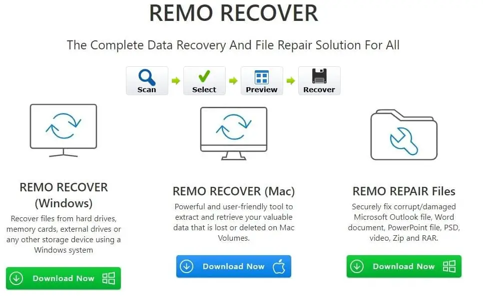 Recover deleted files using Remo Recover