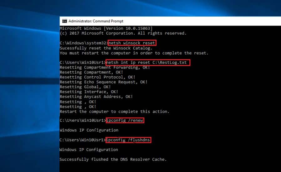 Reset IP Configuration