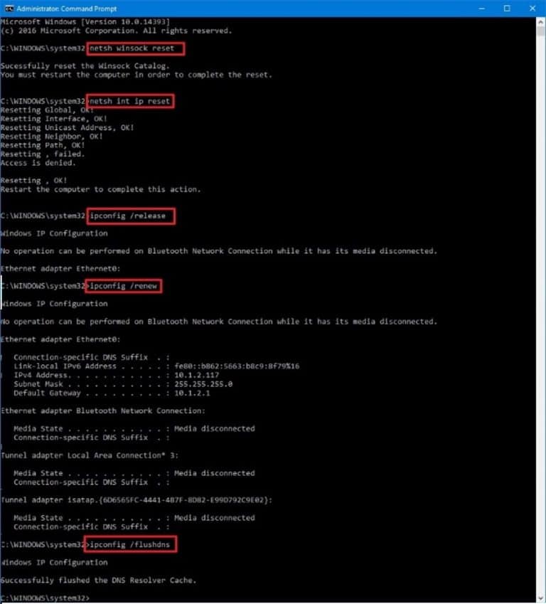 Fix Network And Internet Connection Problems In 2024   Reset The TCPIP Stack 768x849 