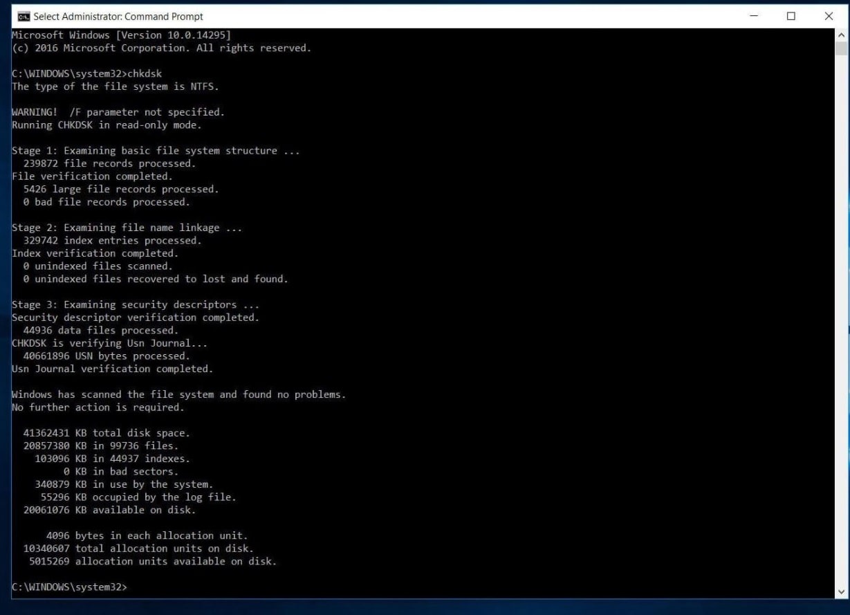 Run CHKDSK Command on Windows 10