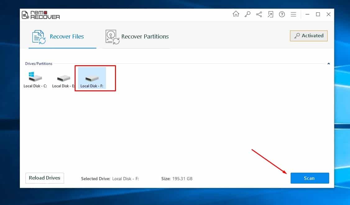 Scan drive to retentive deleted data