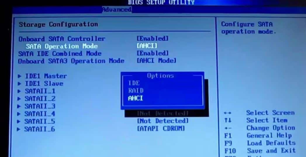 Set SATA controller to AHCI mode