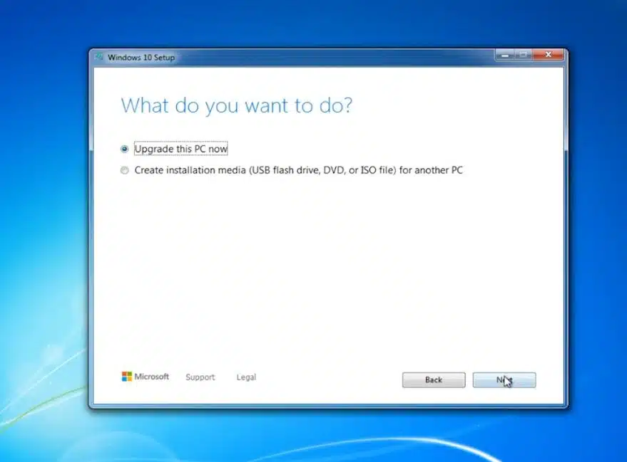 Upgrade this pc Windows 7