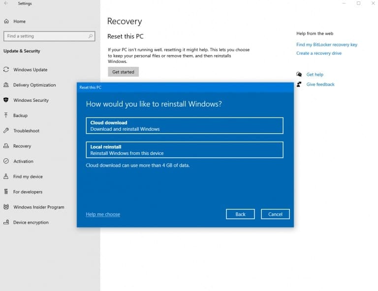 How to factory reset Windows 10 Without affecting files - 72