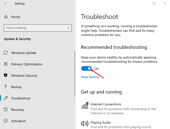 Windows 10 Recommended Troubleshooting