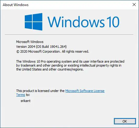 Windows 10 build 19041.264