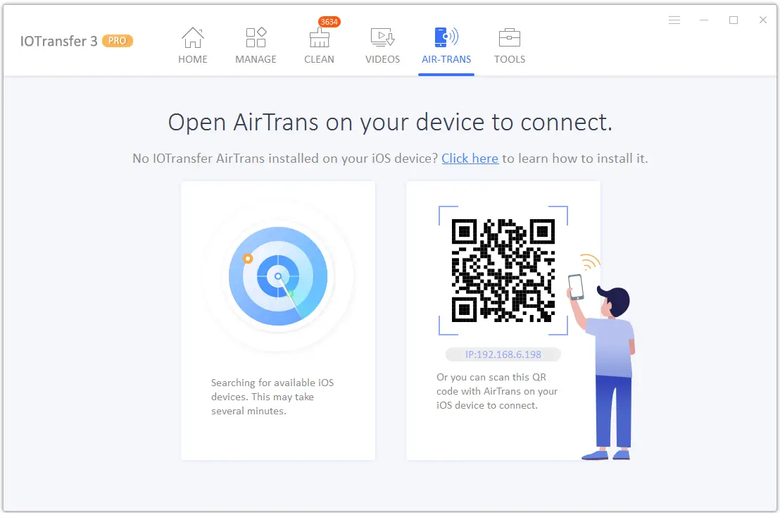 airtrans scanning QR Code