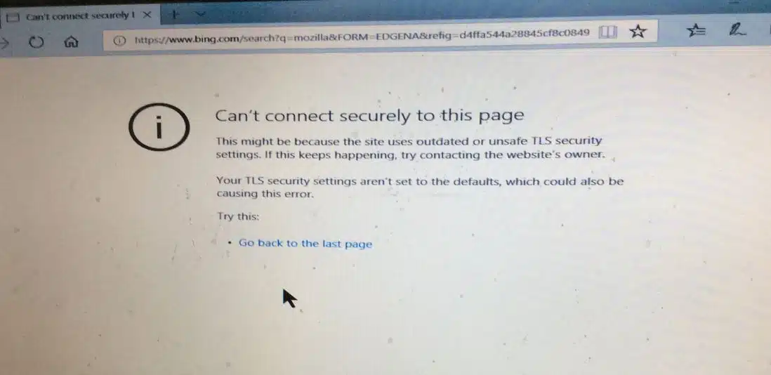 can’t connect securely to this page